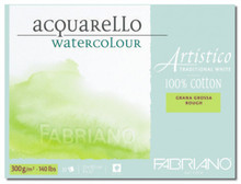 FABRIANO ARTISTICO TRADITIONAL WHITE 4 SIDES GLUED PAD ROUGH 20 SHEETS 300GSM 23X30.5CM