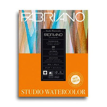 Fabriano Studio Watercolour 200GSM Pad Hot Pressed (Smooth) 20 Sheets - 22.9cm x 30.5cm