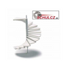 White Polystyrene Spiral Stairs with Middle Pole - 1:100