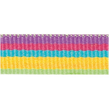 Rico Design Fabric Ribbon - Stripes, Multicolour Neon