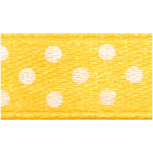 Polka-Dot Satin Ribbon - Yellow with White Dots