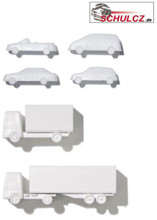 Polystyrene Cars White- 1:100