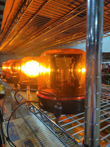 Rotary Lights on the shelf during testing.