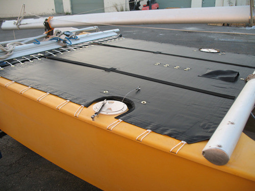 Trampoline to fit a Prindle 16 catamaran made in America by skilled artisans at SLO Sail and Canvas.