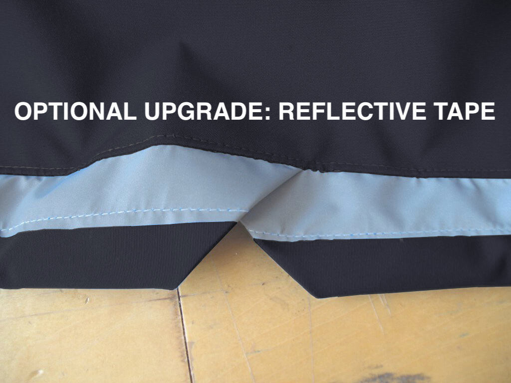 Optional Upgrade: Reflective Tape - increase visibility while parked on the street or in the boat yard.
