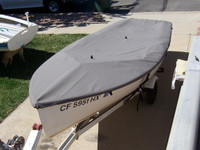 Sailboat Top Deck Cover to fit a Hobie® One 14 made in America by skilled artisans at SLO Sail and Canvas. All of our covers are patterned from the actual boats they are designed to fit. This make for a better, higher quality product.
