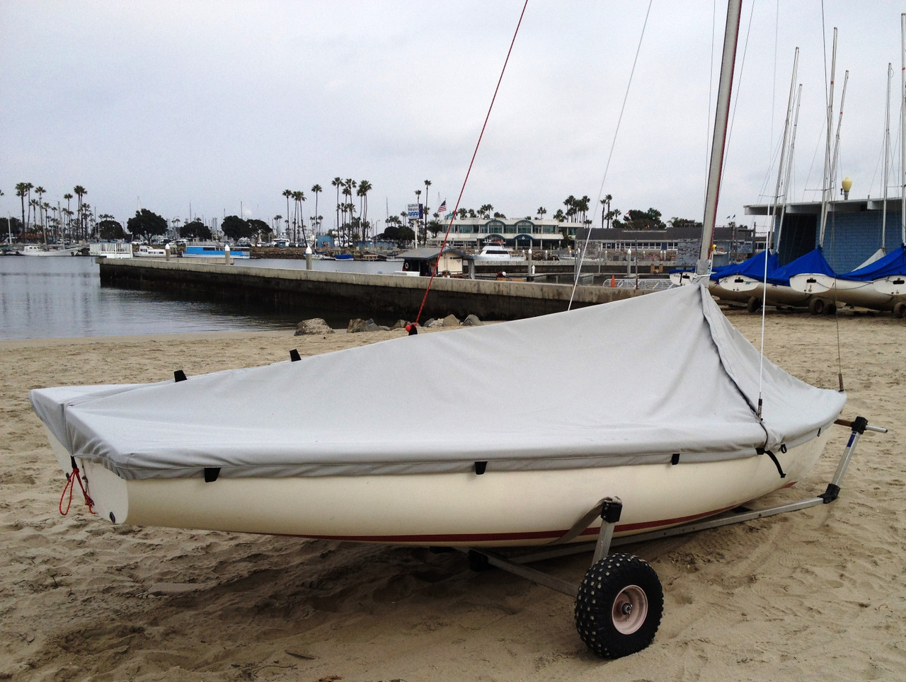 470 Sailboat Blue Sunbrella Boat Deck Cover