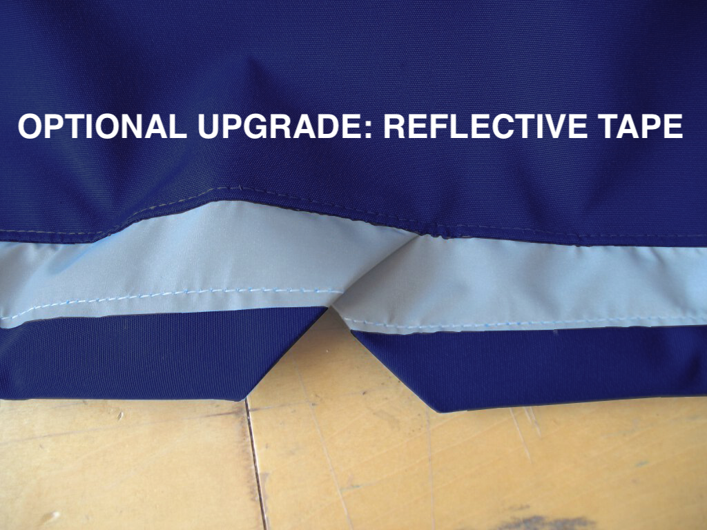 Optional Upgrade: Reflective Tape - increase visibility while parked on the street or while on a mooring.