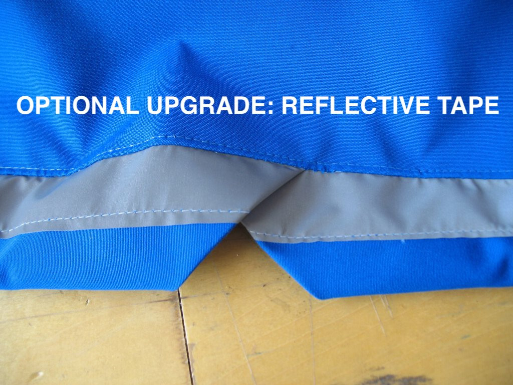 Optional Upgrade: Reflective Tape - increase visibility while parked on the street or in the boat yard.