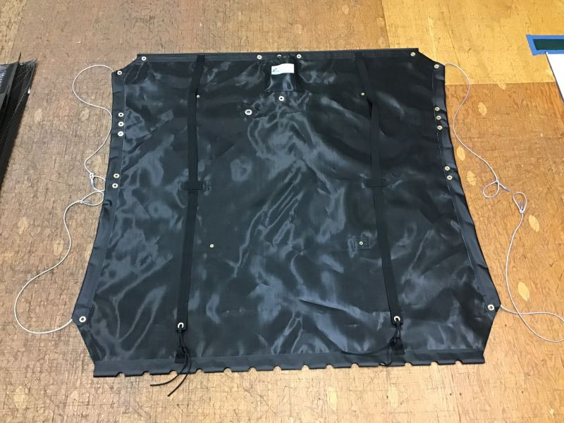 High quality black mesh trampoline to fit Hobie FX One Catamarans with Halyard Pocket. 
