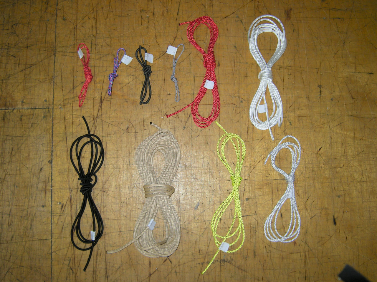 Line kit for a Laser assembled by SLO Sail and Canvas from high quality Marlow, Samson, and/or Bainbridge ropes. 