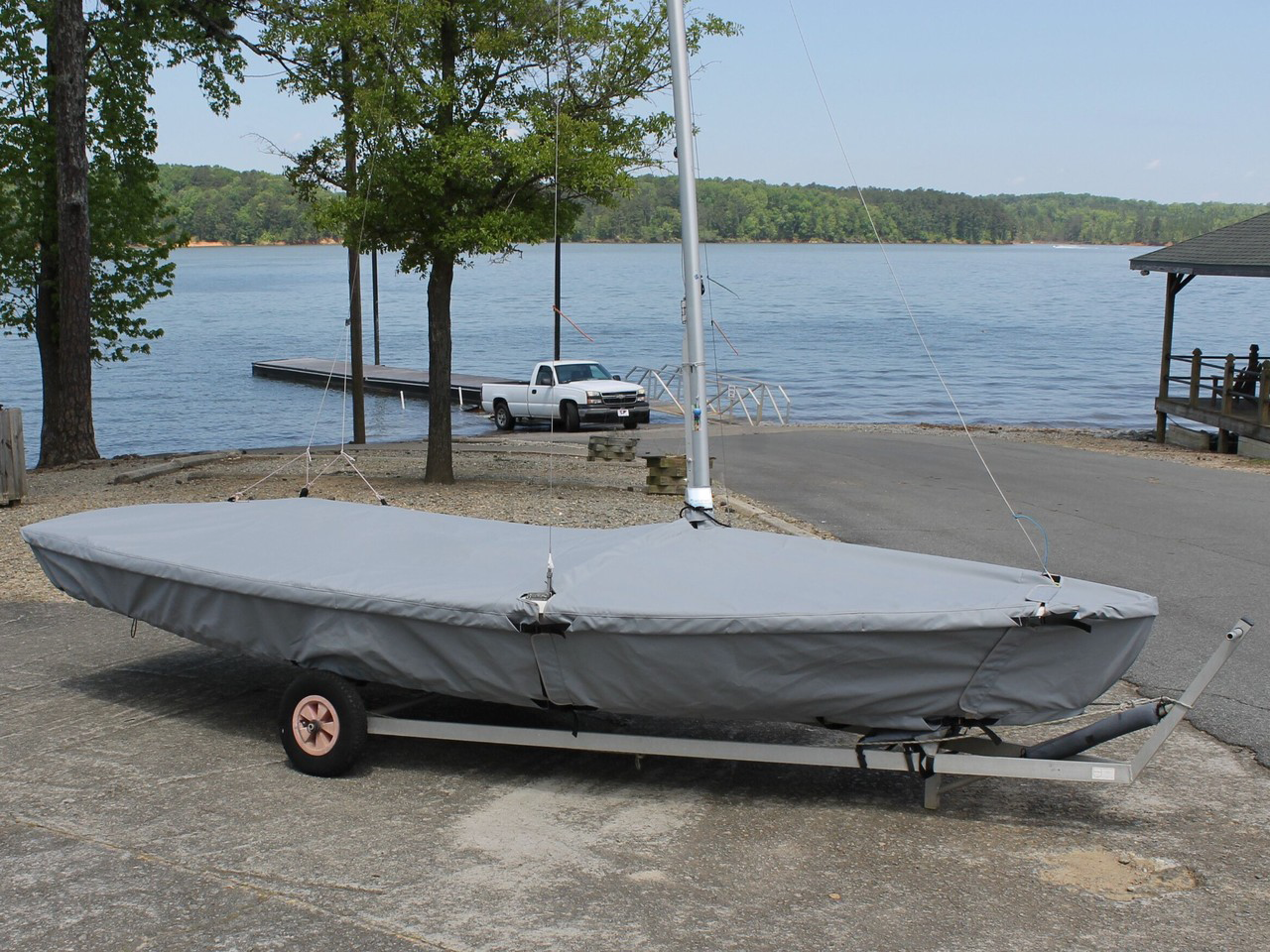Laser II Sailboat Mooring Cover Skirted Boat Mast Up Flat Cover SLO