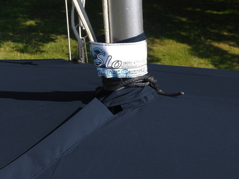 A mast collar and perfectly placed shroud cutouts fit tightly around your boat’s rigging.