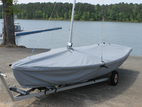 Snipe Sailboat Skirted Mast Up Flat Cover by SLO Sail and Canvas