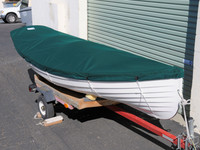 Whitehall Spirit 14 Top Cover made in America by skilled artisans at SLO Sail and Canvas. All of our covers are patterned from the actual boats they are designed to fit. This make for a better, higher quality product.

