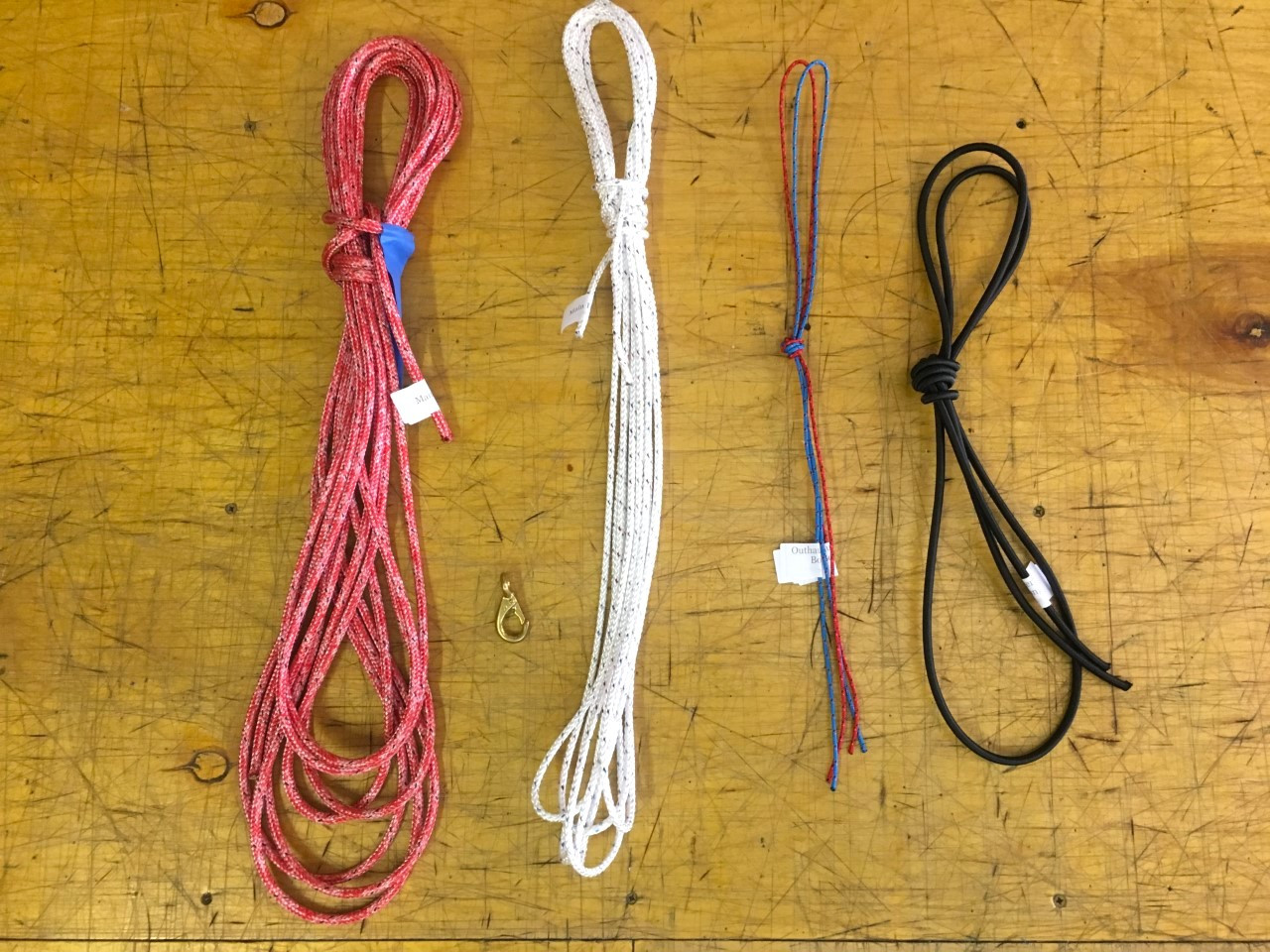 Dolphin Sr. Line Kit by SLO Sail and Canvas. Precut & labeled lines to replace running rigging on your Dolphin Sr. sailboat. 
