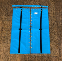 Trampoline to fit a Hobie® catamaran - made in America with premium Textilene 90 mesh by skilled artisans at SLO Sail and Canvas. Hand pounded #4 brass spur grommets. Adjustable hiking straps made of 3” Polypropylene webbing. 12” X 9” halyard pocket, included. 3pc design with center and aft lacing. 
