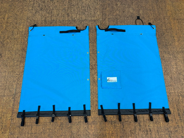 Trampoline to fit a (pre 2015) Hobie® Adventure Island Solo kayak - made in America by skilled artisans at SLO Sail and Canvas. 12" x 12" storage pocket on the starboard side. Fiberglass rod for aft edge of trampoline included. 10 webbing straps with buckles to secure aft end of each trampoline.