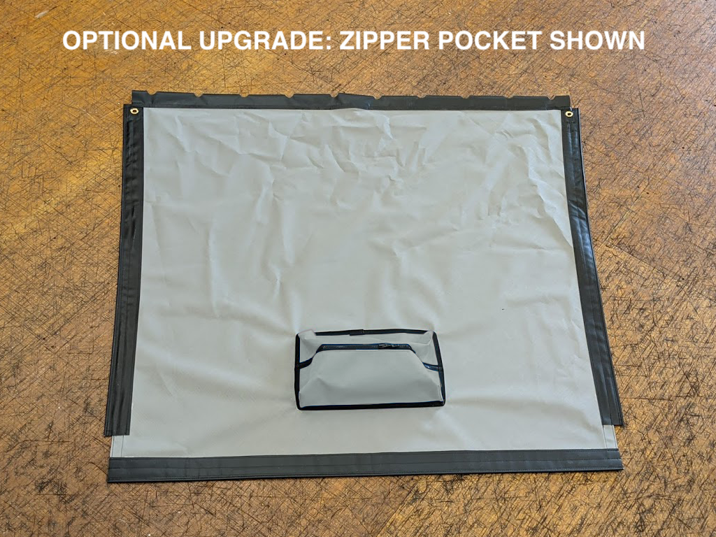 Forward Bias Cut Textilene 90 Mesh Trampoline to fit a Hobie® Getaway catamaran - Optional Upgrade: Zipper Pocket shown.