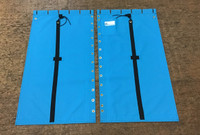 Aft Trampoline to fit a G-Cat 5.0 catamaran made in America by skilled artisans at SLO Sail and Canvas. Hand pounded #4 brass spur grommets. Adjustable hiking straps made of 2” polypropylene webbing. 12” X 12” Halyard pocket, included. Shown in Textilene 90 Lake Blue mesh. 