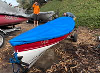 14' Whitehall by Gig harbor Boat Works Top Cover made in America by skilled artisans at SLO Sail and Canvas. All of our covers are patterned from the actual boats they are designed to fit. This make for a better, higher quality product.