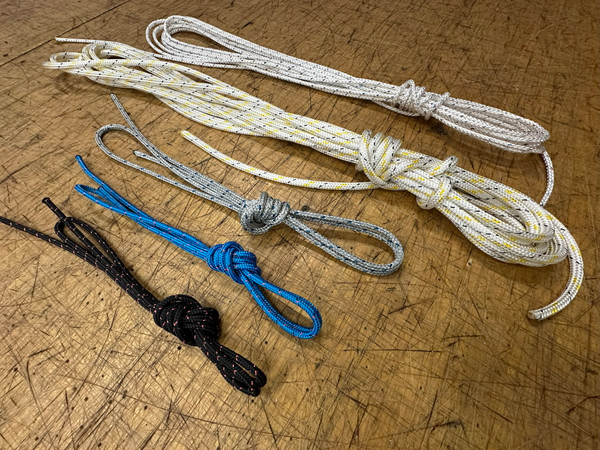 Trinka 8 Line Kit by SLO Sail and CAnvas. Includes: precut, labeled lines, with "bulleted" ends from high quality rope mfr's like Marlow, Gleinstein, and Samson. 