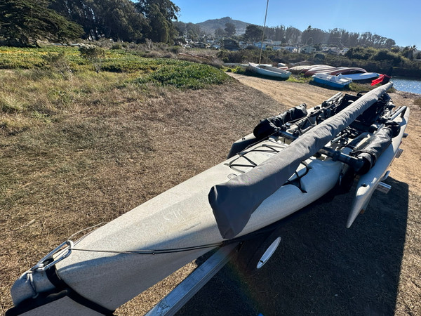 Hobie Mirage Tandem Island Mast and Furled Sailbag - Drawstring. Shown in Polyester Royal Blue. 