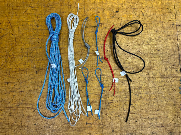 Rocket Line Kit by SLO Sail and Canvas. Made from top-notch, pre-cut and labeled line from Marlow Ropes. Shock Cord (bungee) included.
