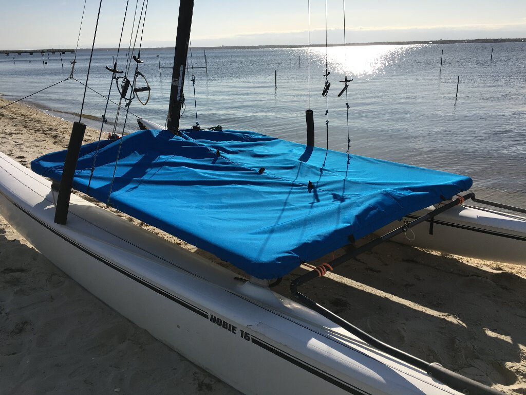 Our Trampoline Cover to fit a Hobie 16 comes in 3 fabric types and many color choices. 