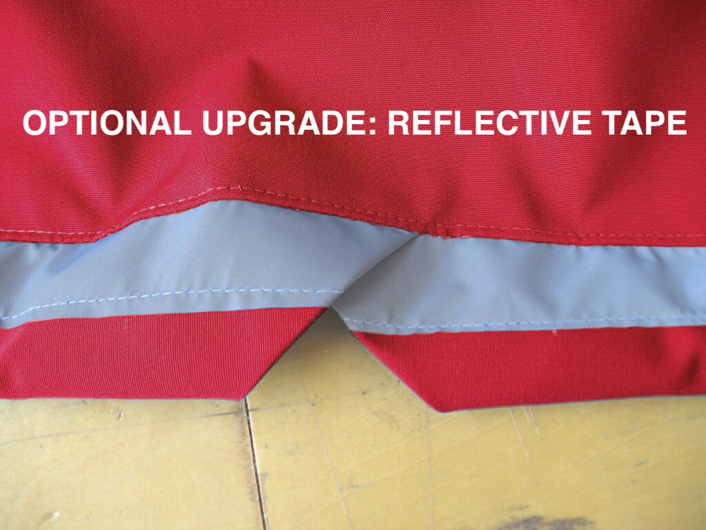 Optional Upgrade: Reflective Tape - increase visibility while parked on the street or in the boatyard.
