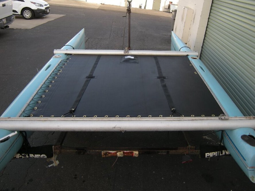 Trampoline to fit a Freestyle 474 catamaran made in America by skilled artisans at SLO Sail and Canvas.
