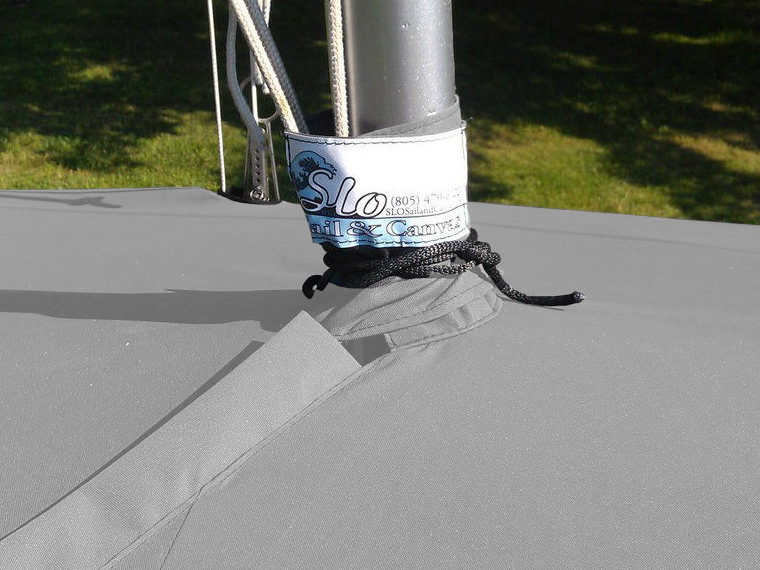 Mast Up Flat Cover by SLO Sail and Canvas. A mast collar fits tightly around your boat’s mast. 