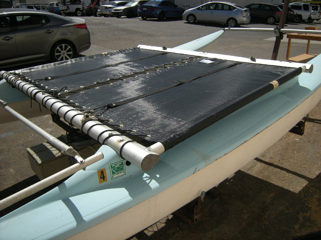 行武直高さま専用　TJBRAND スプリットボードCATAMARAN-V用シール Venture 15 Banana Hull 2pc Catamaran Trampoline - Black Mesh - SLO