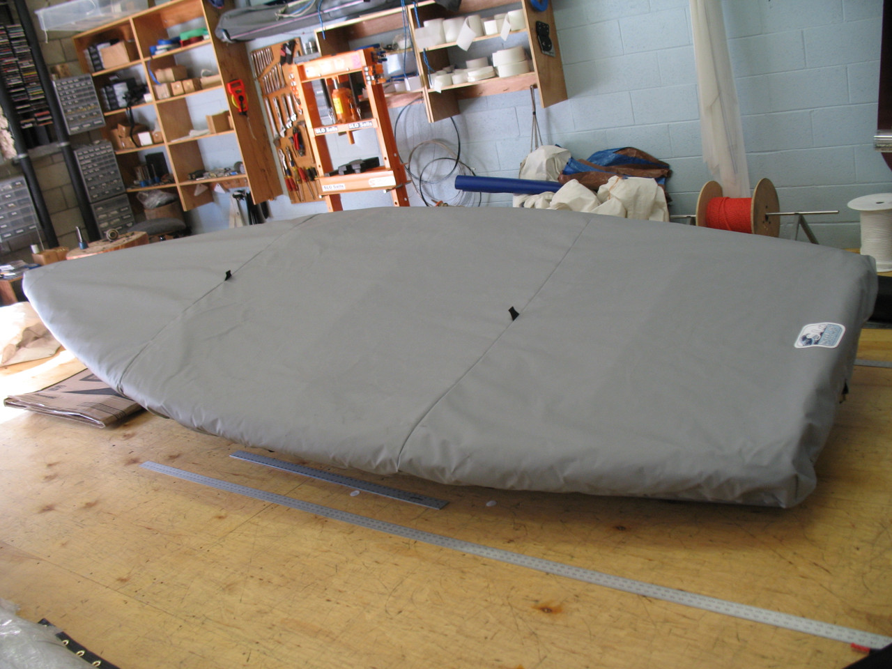 Tasar Sailboat Deck Cover made in America by skilled artisans at SLO Sail and Canvas.
