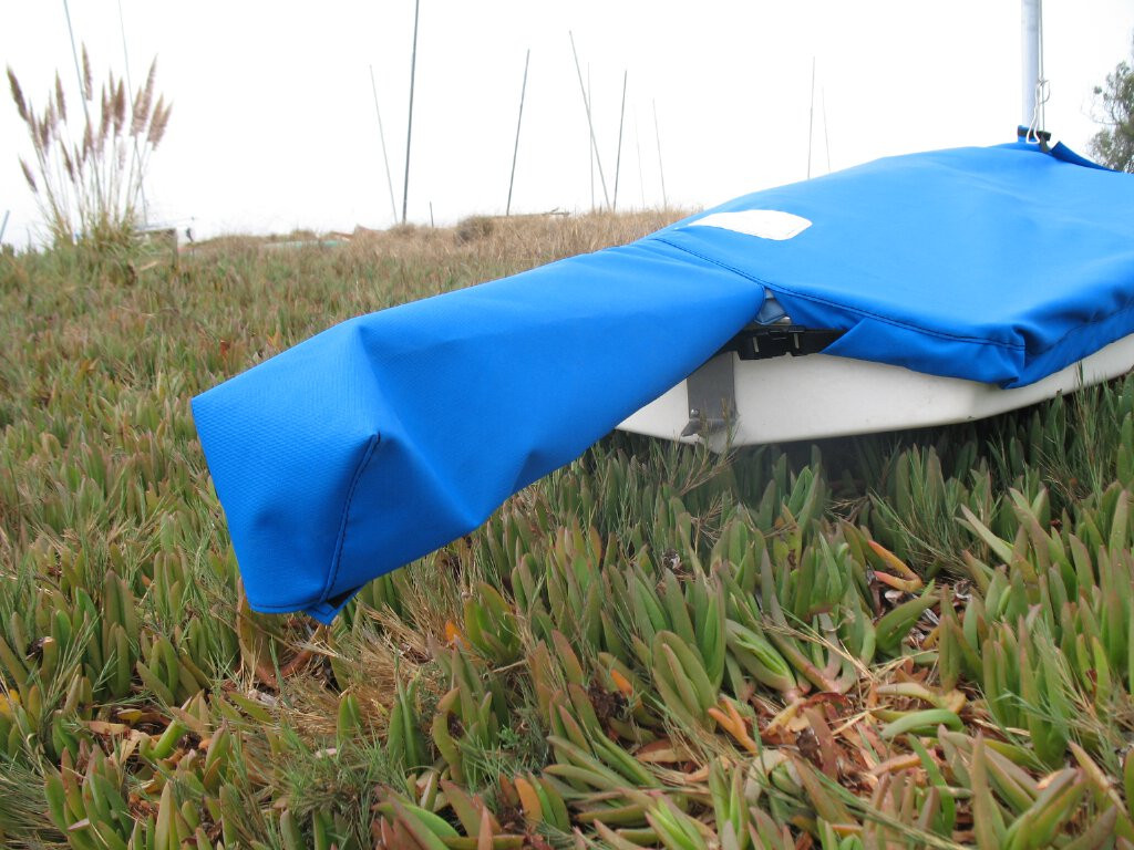 Sunfish Sailboat Top Deck Cover made from Sunbrella Pacific Blue