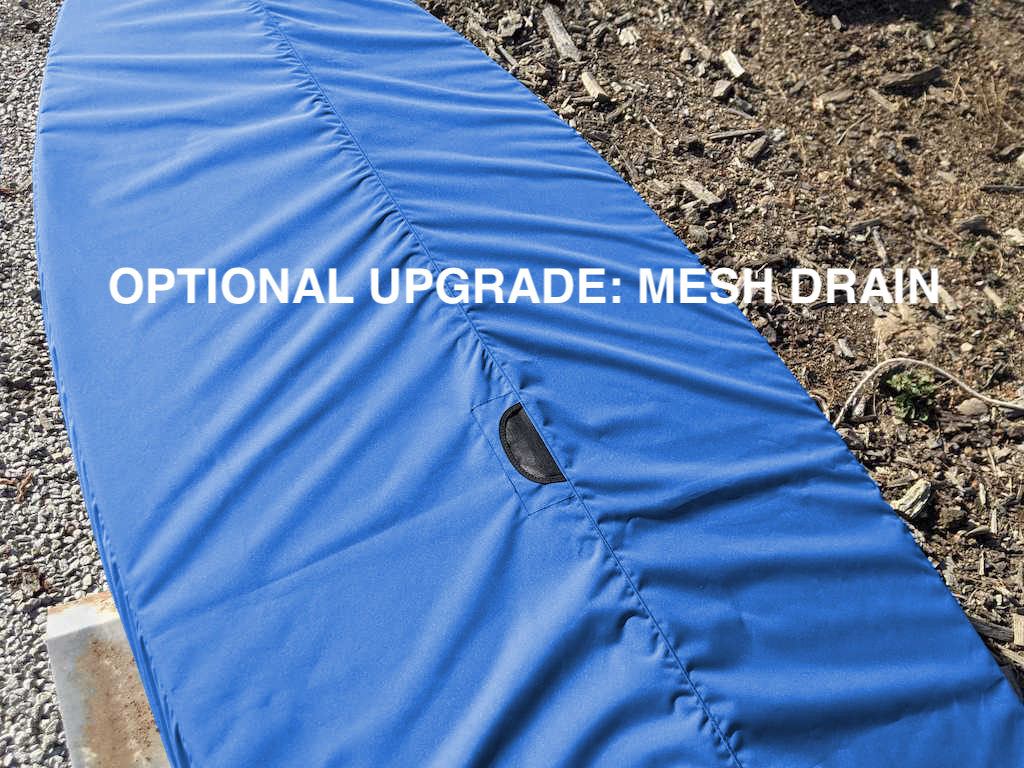 Optional Upgrade: Mesh Drain. Add a mesh drain to your cover to allow water to drain out from between your boat cover and hull. 
