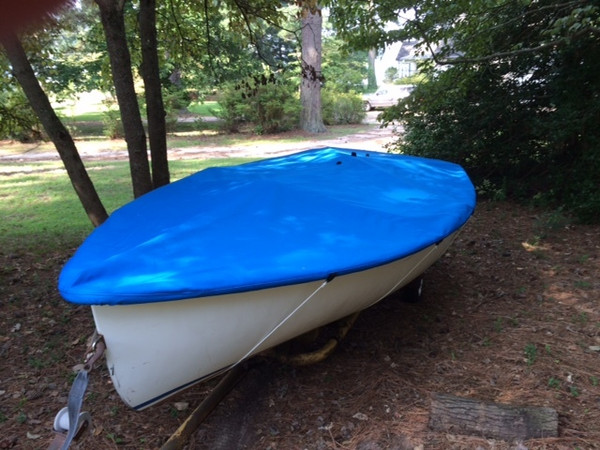 Pirateer Sailboat Deck Cover made in America by skilled artisans at SLO Sail and Canvas. Cover shown in Polyester Royal Blue. Available in 3 fabrics and many color choices.

