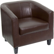 Flash Furniture Brown Leather Office Guest Chair / Reception Chair - BT-873-BN-GG