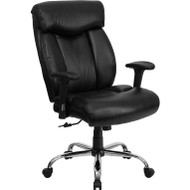 Flash Furniture Hercules Series Big & Tall Black Leather Office Chair with Arms - GO-1235-BK-LEA-A-GG