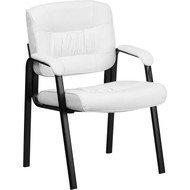 Flash Furniture White Leather Guest/Reception Chair - BT-1404-WH-GG