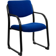 Flash Furniture Navy Fabric Executive Side Chair with Sled Base - BT-508-NVY-GG