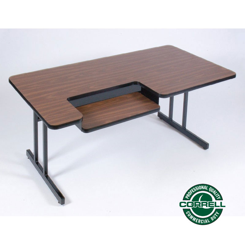 Correll High Pressure Bi Level Desk With One Keyboard Tray Bl3060