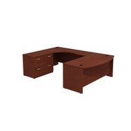 Bush Business Furniture Series C Package U-Shaped Bowfront Desk with Lateral File Mahogany Left - SRC019MALSU