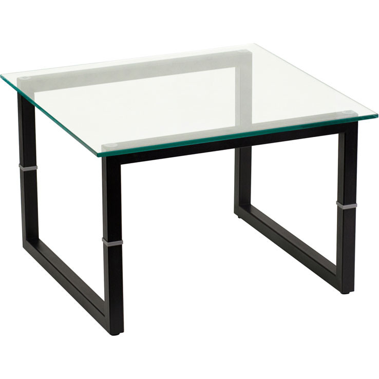 Flash Furniture Fd End Tbl Gg Table Glass Top Steel Frame