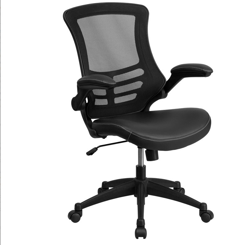 Flash Furniture Executive Mesh LeatherSoft Seat BL-X-5M-LEA-GG Ships Free!