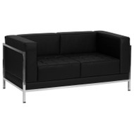 Flash Furniture Imagination Series Contemporary Black Leather Love Seat - ZB-IMAG-LS-GG