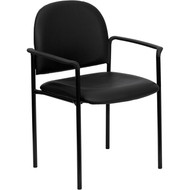 Flash Furniture Black Vinyl  Stacking Chair with Arms - BT-516-1-VINYL-GG