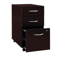 Bush Business Furniture Series C Mobile File Cabinet 3-Drawer Mocha Cherry - WC12953