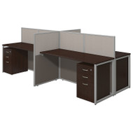 Bush Furniture Easy Office Straight Desk 60" with Mobile File Pedestals 4-Person - EOD660SMR-03K