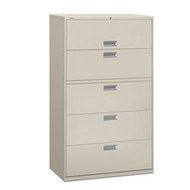 HON 600 Series 42" 5-Drawer Metal Lateral File Cabinet - 695L